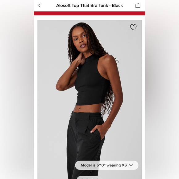 Alo Alosoft Top That Bra Tank in Black (Size S) - Picture 3 of 8